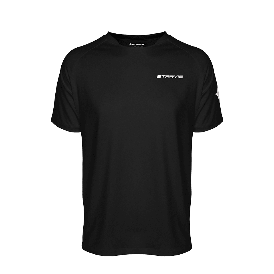 StarVie men's technical padel shirt black front